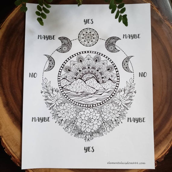 Pendulum Chart - Divination Pendulum - Digital Downloadable Healing Pendulum - Metaphysical Digital Chart - Digital Download