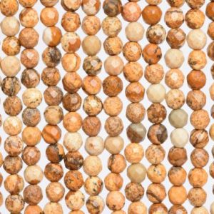 Shop Picture Jasper Faceted Beads! Genuine Natural Picture Jasper Loose Beads Faceted Round Shape 4mm | Natural genuine faceted Picture Jasper beads for beading and jewelry making.  #jewelry #beads #beadedjewelry #diyjewelry #jewelrymaking #beadstore #beading #affiliate #ad