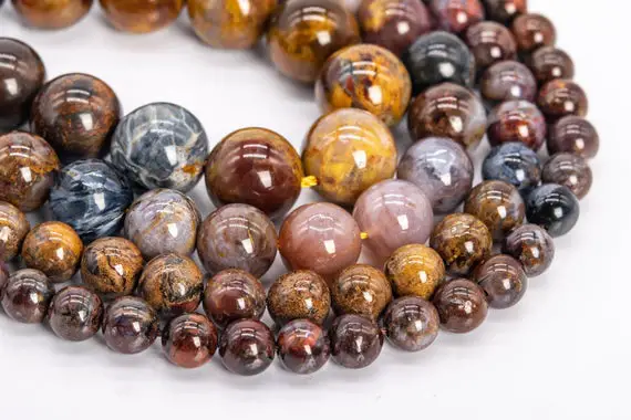 Genuine Natural Brown Pietersite Loose Beads Colombia Grade Aa Round Shape 8mm 9-10mm 10mm 11mm