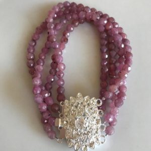 Shop Pink Sapphire Bracelets! Pink sapphire bracelet | Natural genuine Pink Sapphire bracelets. Buy crystal jewelry, handmade handcrafted artisan jewelry for women.  Unique handmade gift ideas. #jewelry #beadedbracelets #beadedjewelry #gift #shopping #handmadejewelry #fashion #style #product #bracelets #affiliate #ad