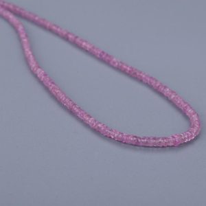 Shop Pink Sapphire Jewelry! Natural Pink Sapphire Necklace, Precious Gemstone Necklace, Beaded Minimalist Necklace, Anniversary Jewelry For Her, October Birthstone Gift | Natural genuine Pink Sapphire jewelry. Buy crystal jewelry, handmade handcrafted artisan jewelry for women.  Unique handmade gift ideas. #jewelry #beadedjewelry #beadedjewelry #gift #shopping #handmadejewelry #fashion #style #product #jewelry #affiliate #ad