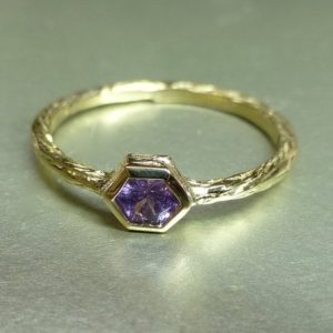 Shop Pink Sapphire Rings! Pink sapphire ring. Hexagon sapphire promise ring. Unique sapphire engagement ring. Textured sapphire ring. 14k pink sapphire stacking ring. | Natural genuine Pink Sapphire rings, simple unique alternative gemstone engagement rings. #rings #jewelry #bridal #wedding #jewelryaccessories #engagementrings #weddingideas #affiliate #ad