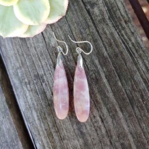 Sweet pink tourmaline earrings. Sterling silver pink earrings | Natural genuine Pink Tourmaline earrings. Buy crystal jewelry, handmade handcrafted artisan jewelry for women.  Unique handmade gift ideas. #jewelry #beadedearrings #beadedjewelry #gift #shopping #handmadejewelry #fashion #style #product #earrings #affiliate #ad