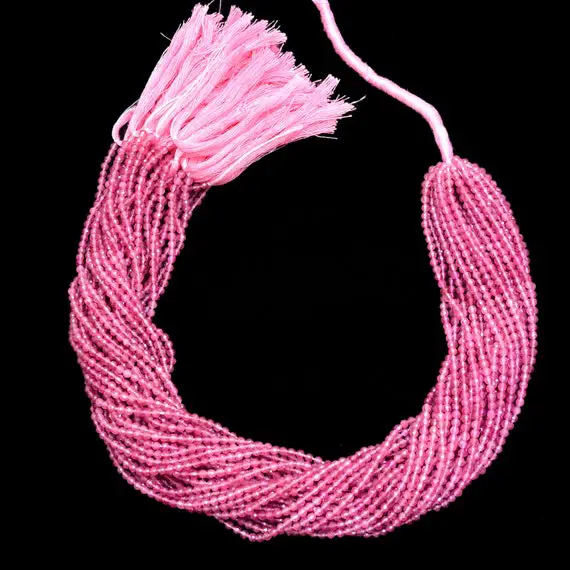 Aaa+ Multi Pink Tourmaline 2mm-3mm Faceted Rondelle Beads | 13inch Strand | Natural Pink Tourmaline Semi Precious Gemstone Beads For Jewelry