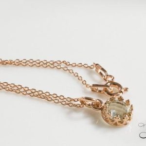 Shop Green Amethyst Necklaces! Prasiolite rose gold plated | Natural genuine Green Amethyst necklaces. Buy crystal jewelry, handmade handcrafted artisan jewelry for women.  Unique handmade gift ideas. #jewelry #beadednecklaces #beadedjewelry #gift #shopping #handmadejewelry #fashion #style #product #necklaces #affiliate #ad