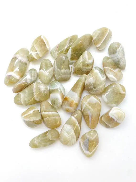 Prasiolite Stone (grade B) Tumbled Stone - Green Amethyst Crystal - Prasiolite Crystal - Healing Crystals And Stones - Green Amethyst Stone