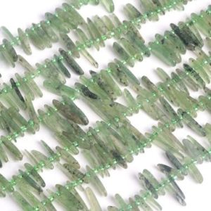 Shop Prehnite Beads! Genuine Natural Prehnite Loose Beads Grade AA Stick Pebble Chip Shape 6-10mm | Natural genuine beads Prehnite beads for beading and jewelry making.  #jewelry #beads #beadedjewelry #diyjewelry #jewelrymaking #beadstore #beading #affiliate #ad