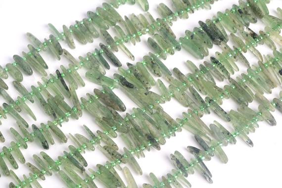 Genuine Natural Prehnite Loose Beads Grade Aa Stick Pebble Chip Shape 6-10mm