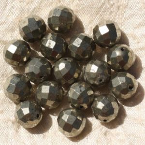 Shop Pyrite Faceted Beads! 2pc – Perles de Pierre – Pyrite Dorée Boules Facettées 10mm   4558550018687 | Natural genuine faceted Pyrite beads for beading and jewelry making.  #jewelry #beads #beadedjewelry #diyjewelry #jewelrymaking #beadstore #beading #affiliate #ad