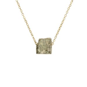 Shop Pyrite Necklaces! Pyrite cube necklace, mineral necklace, healing crystal necklace, fools gold, wire wrapped stone, a square pyrite on a 14k gold filled chain | Natural genuine Pyrite necklaces. Buy crystal jewelry, handmade handcrafted artisan jewelry for women.  Unique handmade gift ideas. #jewelry #beadednecklaces #beadedjewelry #gift #shopping #handmadejewelry #fashion #style #product #necklaces #affiliate #ad