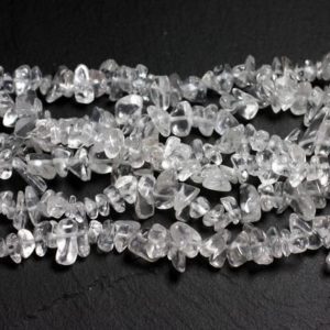 Shop Quartz Chip & Nugget Beads! Wire 82cm 280pc approx – Stone Beads – Rock Crystal Quartz Rockeries Chips 5-10mm | Natural genuine chip Quartz beads for beading and jewelry making.  #jewelry #beads #beadedjewelry #diyjewelry #jewelrymaking #beadstore #beading #affiliate #ad
