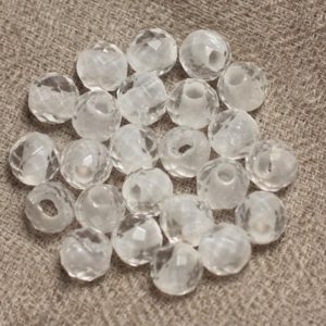 Shop Quartz Crystal Faceted Beads! 2pc – Perles de Pierre Perçage 2.5mm – Cristal Quartz Facetté 8mm  4558550027702 | Natural genuine faceted Quartz beads for beading and jewelry making.  #jewelry #beads #beadedjewelry #diyjewelry #jewelrymaking #beadstore #beading #affiliate #ad