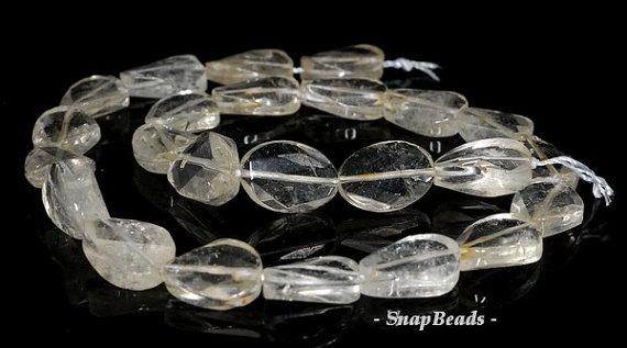 18x13mm Rock Crystal Gemstone Twist Faceted Oval Loose Beads 7 Inch Half Strand Lot 1,2,6,12 And 50 (90191265-b4-509)