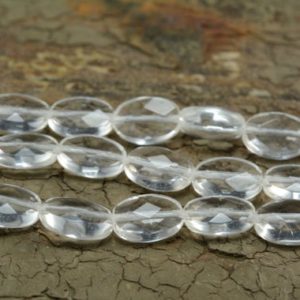 natural crystal quartz – loose faceted gemstones – crystals and gemstones -jewelry beading supplies -faceted ova beads -15 inch | Natural genuine faceted Quartz beads for beading and jewelry making.  #jewelry #beads #beadedjewelry #diyjewelry #jewelrymaking #beadstore #beading #affiliate #ad