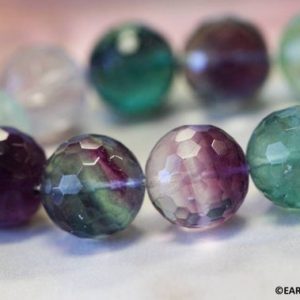 Rainbow Fluorite 20mm Faceted Round Beads 16" Strand