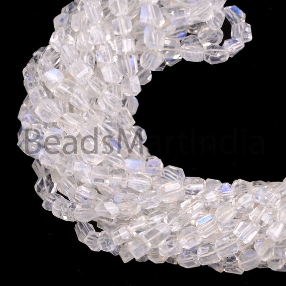 Rainbow Moonstone Faceted Nugget Shape Beads, Moonstone Nugget Shape Beads, Rainbow Moonstone Fancy Nuggets,rainbow Moonstone Faceted Nugget