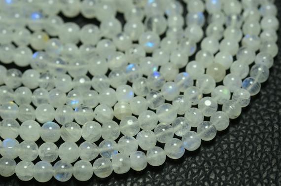 12 Inches Strand Natural Rainbow Moonstone Balls Beads 4mm To 6mm Smooth Ball Beads Gemstone Beads Blue Fire Moonstone Rondelle No3731