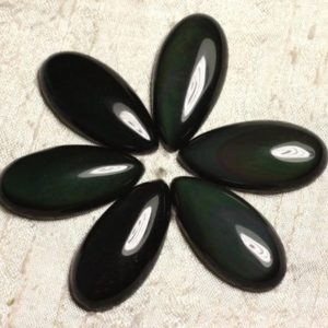 Shop Rainbow Obsidian Stones & Crystals! 1pc – Cabochon de Pierre – Obsidienne arc en ciel Goutte 40x20mm   4558550000606 | Natural genuine stones & crystals in various shapes & sizes. Buy raw cut, tumbled, or polished gemstones for making jewelry or crystal healing energy vibration raising reiki stones. #crystals #gemstones #crystalhealing #crystalsandgemstones #energyhealing #affiliate #ad