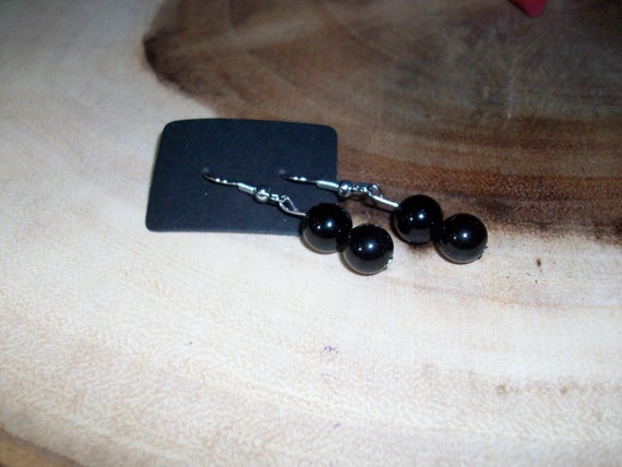 Rainbow Obsidian Stainless Steel 8mm Gemstone Hook Earrings