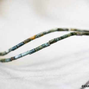 S/ Rhyolite 2x4mm Tube beads 16" strand Natural rainforest jasper gemstone beads for jewelry making | Natural genuine other-shape Gemstone beads for beading and jewelry making.  #jewelry #beads #beadedjewelry #diyjewelry #jewelrymaking #beadstore #beading #affiliate #ad