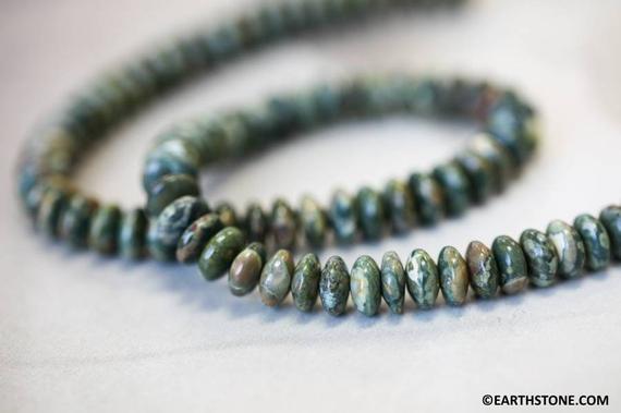 M/ Rhyolite 8-9mm Rondelle Beads 16" Strand Natural Rainforest Jasper Gemstone Beads For Jewelry Making