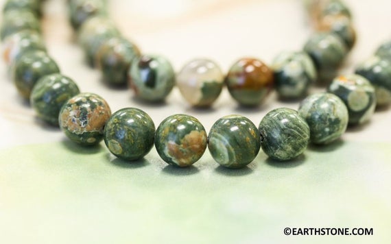 M-s/ Rhyolite 8mm/ 6mm/ 4mm Round Beads 15.5" Strand Natural Green/brown Rhyolite Jasper Gemstone Beads For Jewelry Making
