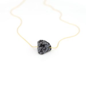 Shop Snowflake Obsidian Jewelry! Raw Black Obsidian Necklace, Protection Crystal Gift, Minimalist Layering Gemstone Necklace, Snowflake Obsidian Gold Filled Chain Choker | Natural genuine Snowflake Obsidian jewelry. Buy crystal jewelry, handmade handcrafted artisan jewelry for women.  Unique handmade gift ideas. #jewelry #beadedjewelry #beadedjewelry #gift #shopping #handmadejewelry #fashion #style #product #jewelry #affiliate #ad