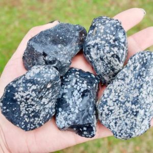 Raw Snowflake Obsidian Crystals | Natural genuine stones & crystals in various shapes & sizes. Buy raw cut, tumbled, or polished gemstones for making jewelry or crystal healing energy vibration raising reiki stones. #crystals #gemstones #crystalhealing #crystalsandgemstones #energyhealing #affiliate #ad