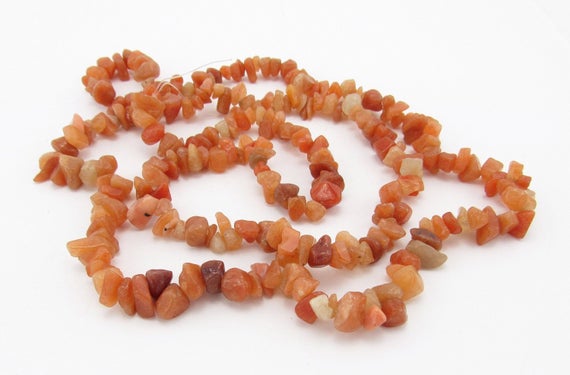 Red Aventurine Chip Beads, Medium Chip Beads, Natural Gemstone, Jewelry Supplies, Destash Beads, Overstock Beads