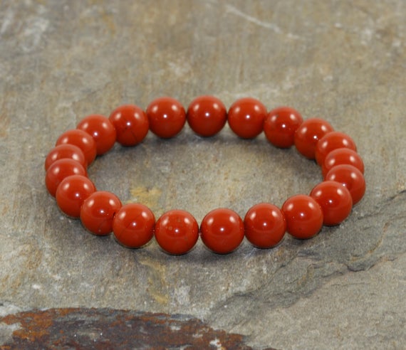 8mm Red Jasper Stacking Bracelet, Aa Grade, Healing Crystals, Wrist Mala Beads, Protection Bracelet - Love & Passion - Sacral Chakra Support