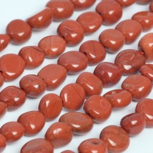 Shop Red Jasper Beads! Genuine Natural Red Jasper Loose Beads Grade AAA Pebble Nugget Shape 7-9mm | Natural genuine beads Red Jasper beads for beading and jewelry making.  #jewelry #beads #beadedjewelry #diyjewelry #jewelrymaking #beadstore #beading #affiliate #ad