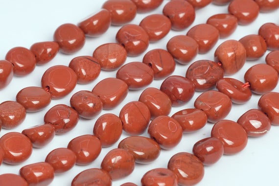 Genuine Natural Red Jasper Loose Beads Grade Aaa Pebble Nugget Shape 7-9mm