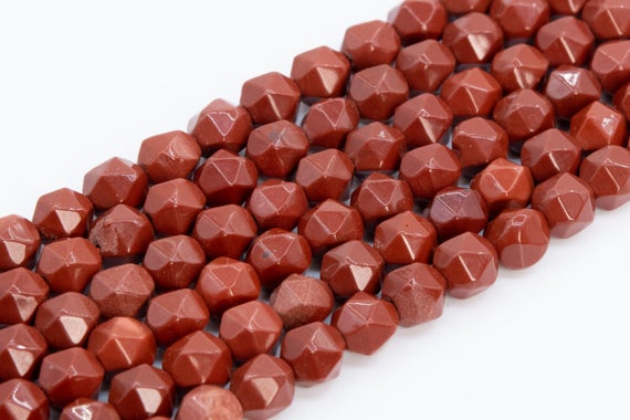 Genuine Natural Dark Red Jasper Loose Beads Brazil Star Cut Faceted Shape 5-6mm 7-8mm 9-10mm