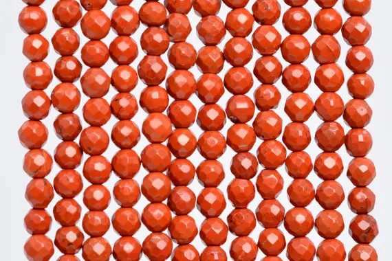 Genuine Natural Red Jasper Loose Beads Grade Aaa Faceted Round Shape 4mm