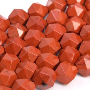 Shop Red Jasper Faceted Beads! Genuine Natural Red Jasper Loose Beads Grade AA Star Cut Faceted Shape 5-6mm 7-8mm | Natural genuine faceted Red Jasper beads for beading and jewelry making.  #jewelry #beads #beadedjewelry #diyjewelry #jewelrymaking #beadstore #beading #affiliate #ad