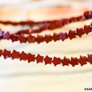 S/ Red Jasper 4mm/ 6mm Star beads 16" strand Natural red gemstone beads For jewelry making | Natural genuine other-shape Red Jasper beads for beading and jewelry making.  #jewelry #beads #beadedjewelry #diyjewelry #jewelrymaking #beadstore #beading #affiliate #ad