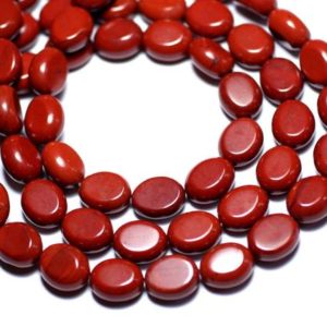 Shop Red Jasper Bead Shapes! Wire 39pc – stone beads – red Jasper oval 10x8mm approx 39cm | Natural genuine other-shape Red Jasper beads for beading and jewelry making.  #jewelry #beads #beadedjewelry #diyjewelry #jewelrymaking #beadstore #beading #affiliate #ad