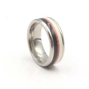 Shop Red Jasper Rings! Men's Ring, Titanium Ring, Black Buffalo Horn, White Bull Horn and Red Jasper Ring, Stone Inlay Ring, Titanium Ring Man, Triple Inlay Ring | Natural genuine Red Jasper rings, simple unique handcrafted gemstone rings. #rings #jewelry #shopping #gift #handmade #fashion #style #affiliate #ad