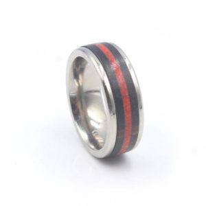 Shop Red Jasper Rings! Men's Ring, Titanium Ring, Black Arang Wood and Red Jasper Ring, Wood Inlay Ring, Men's Titanium Ring, Triple Inlay Titanium Ring | Natural genuine Red Jasper rings, simple unique handcrafted gemstone rings. #rings #jewelry #shopping #gift #handmade #fashion #style #affiliate #ad