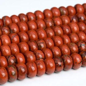 Genuine Natural Red Jasper Loose Beads Rondelle Shape 6x4mm 8x5mm 10x6mm | Natural genuine rondelle Red Jasper beads for beading and jewelry making.  #jewelry #beads #beadedjewelry #diyjewelry #jewelrymaking #beadstore #beading #affiliate #ad