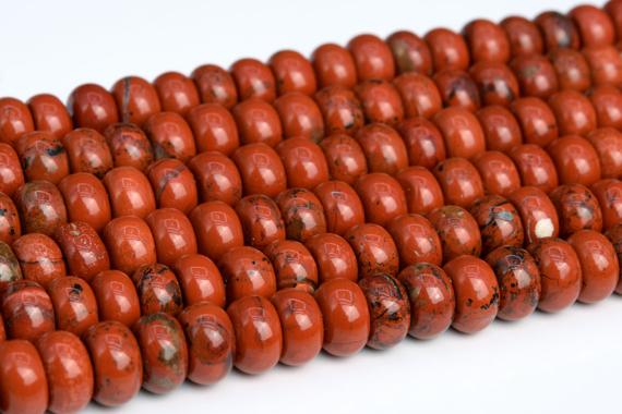 Genuine Natural Red Jasper Loose Beads Rondelle Shape 6x4mm 8x5mm 10x6mm