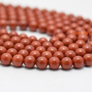 Shop Red Jasper Round Beads! 15.5" natural Red jasper 4mm/6mm/8mm round beads, semi-precious stone, red color jewelry beads, gemstone wholesaler | Natural genuine round Red Jasper beads for beading and jewelry making.  #jewelry #beads #beadedjewelry #diyjewelry #jewelrymaking #beadstore #beading #affiliate #ad