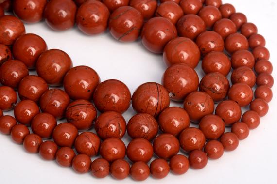 Genuine Natural Red Jasper Loose Beads Grade Aaa Round Shape 6mm 8-9mm