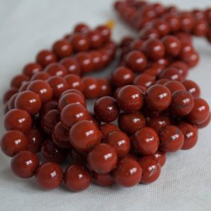 High Quality Grade A Natural Red Jasper Semi-precious Gemstone Round Beads – 4mm, 6mm, 8mm, 10mm sizes – 15" strand | Natural genuine round Red Jasper beads for beading and jewelry making.  #jewelry #beads #beadedjewelry #diyjewelry #jewelrymaking #beadstore #beading #affiliate #ad
