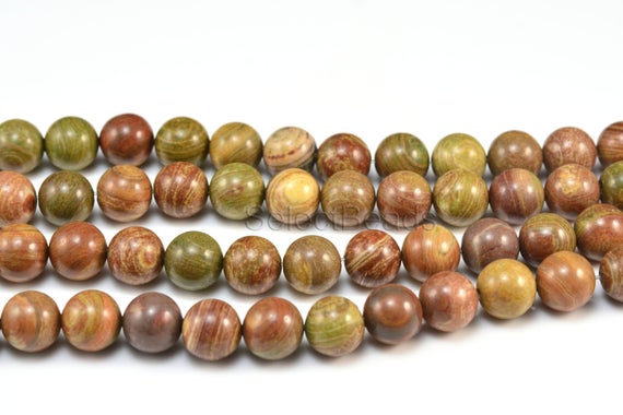 Natural Rainbow Jasper Beads - Smooth Round Stone Beads - Jewelry Making Stones - Red Jasper Beads - Loose Stone Beads - 15inch