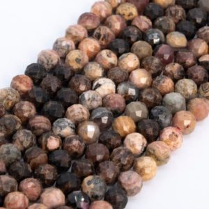 Shop Rhodochrosite Faceted Beads! Genuine Natural Multicolor Rhodochrosite Loose Beads Faceted Round Shape 7mm | Natural genuine faceted Rhodochrosite beads for beading and jewelry making.  #jewelry #beads #beadedjewelry #diyjewelry #jewelrymaking #beadstore #beading #affiliate #ad