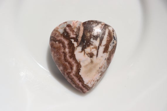 Natural Alluring Rhodochrosite Heart Stone Pink Patterns Patterned,  Spiritual Energies, Healing Stone, Christmas Gift.