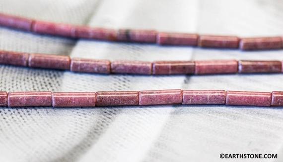 S/ Rhodonite 4x13mm Tube Beads 15.5" Strand Genuine Pink And Little Black Pattern Gemstone Beads For Jewelry Making A-