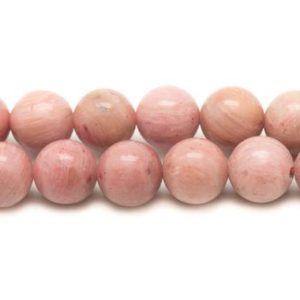 Shop Rhodonite Bead Shapes! Wire 38pc – stone beads – Rhodonite balls 10 mm approx 39cm | Natural genuine other-shape Rhodonite beads for beading and jewelry making.  #jewelry #beads #beadedjewelry #diyjewelry #jewelrymaking #beadstore #beading #affiliate #ad