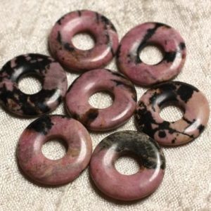 Shop Rhodonite Pendants! 1pc – Perle Pendentif Pierre – Rond Cercle Anneau Donut Pi 20mm – Rhodonite rose noir gris – 4558550005649 | Natural genuine Rhodonite pendants. Buy crystal jewelry, handmade handcrafted artisan jewelry for women.  Unique handmade gift ideas. #jewelry #beadedpendants #beadedjewelry #gift #shopping #handmadejewelry #fashion #style #product #pendants #affiliate #ad